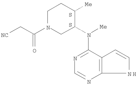 (3S,4S)-4-Methyl-3-(methyl-7H-pyrrolo[2,3-d]pyrimidin-4-ylamino)-beta-oxo-1-piperidinepropanenitrile